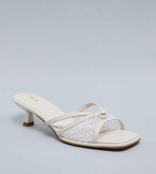 Pearl Embellished Heeled Sandals