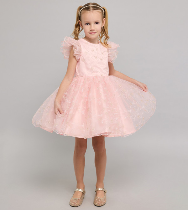 فستان كم واسع بقبة مستديرة 