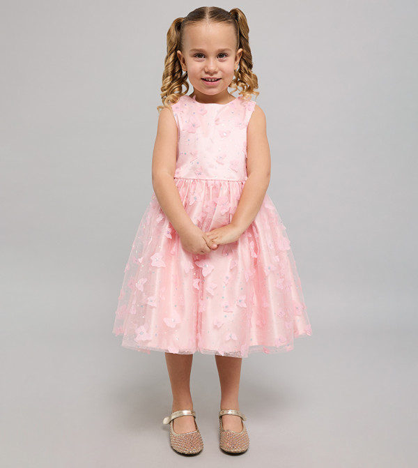 Appliqued Sleeveless Fit & Flare Dress