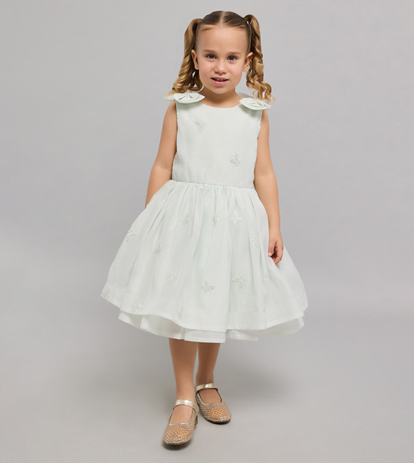 Embellisged Sleeveless Fit & Flare Dress