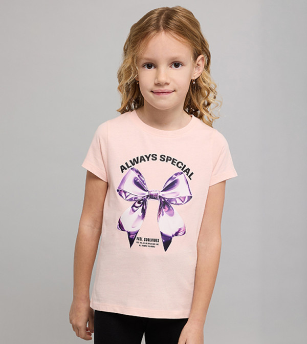 Printed T-Shirt with Crew Neck and Short Sleeves