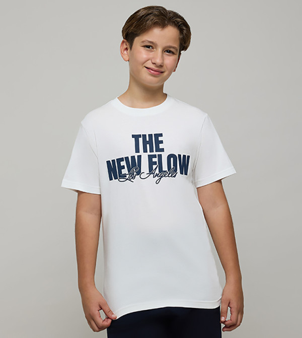 Printed T-Shirt with Crew Neck and Short Sleeves