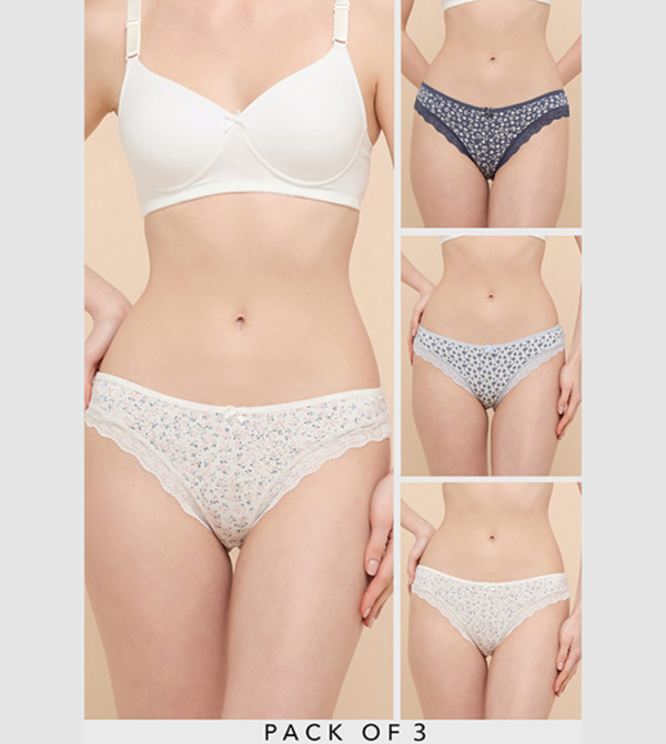 3 Pack Printed Brazilian Briefs
