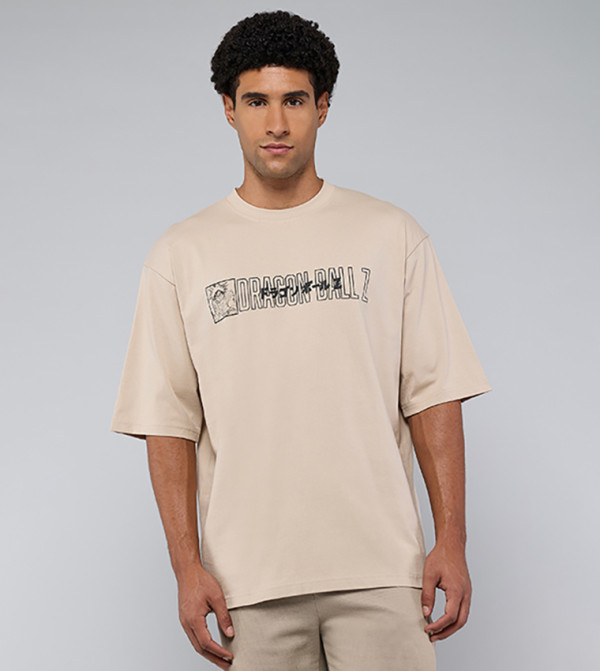 Printed T-Shirt with Crew Neck and Short Sleeves