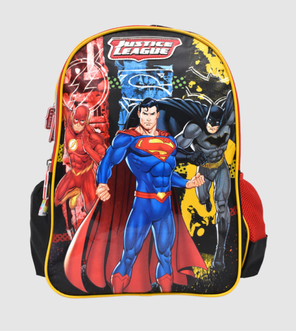 Justice Leauge Backpack 2 Main Compartments And 2 Side Pockets