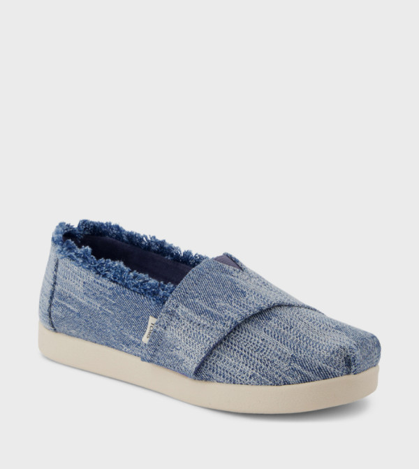 ALPARGATA CLASSIC Frayed Denim Slip-On Shoes