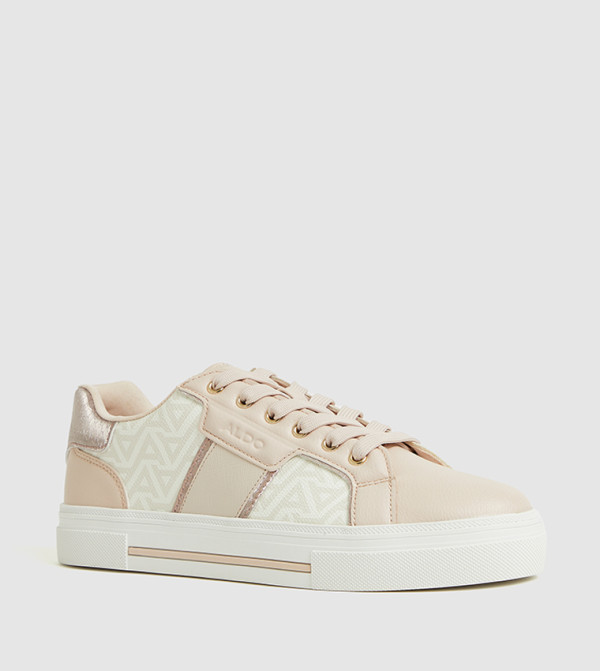 ONIRASEAN Monogram Patterned Lace-Up Sneakers