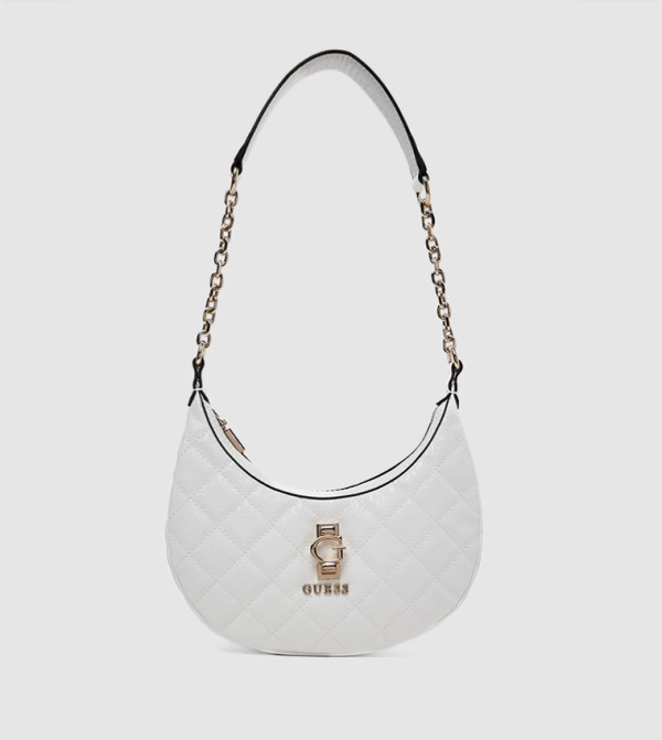 Quilted Logo Patterned Shoulder Bag