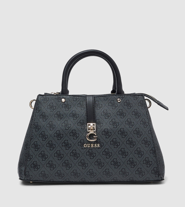 Logo Patterned Satchel Bag