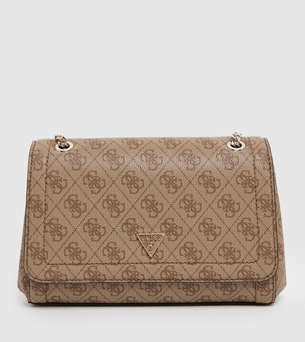 NOELLE II Logo Patterned Flap Convertible Crossbody Bag