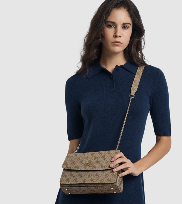CALISTA Monogram Patterned Convertible Crossbody Bag