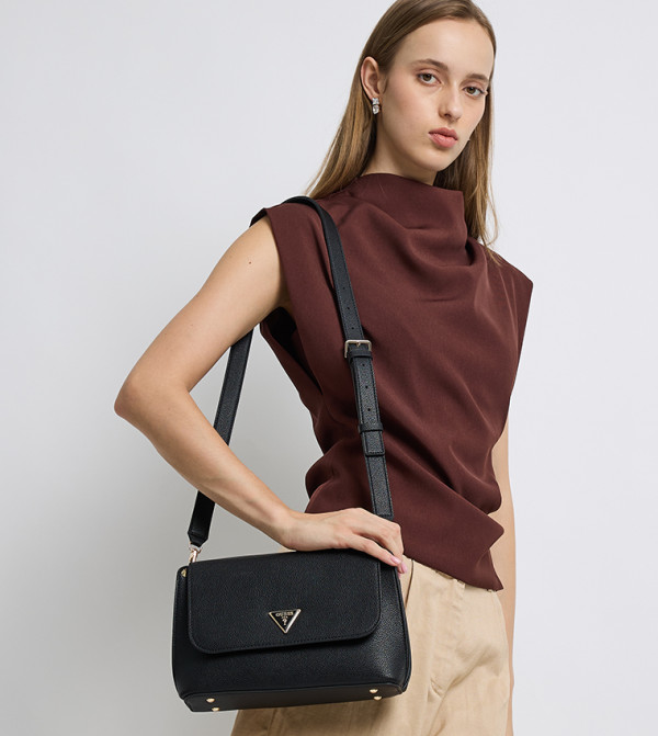 MERIDIAN II Textured Flap Crossbody Bag