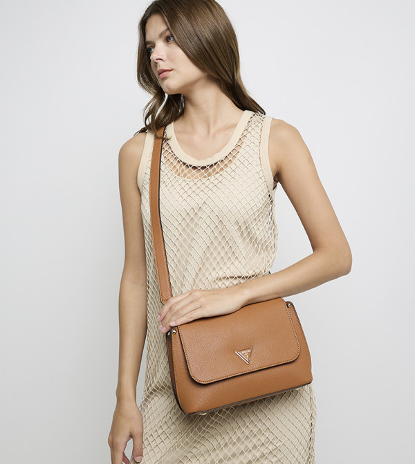 MERIDIAN II Textured Flap Crossbody Bag