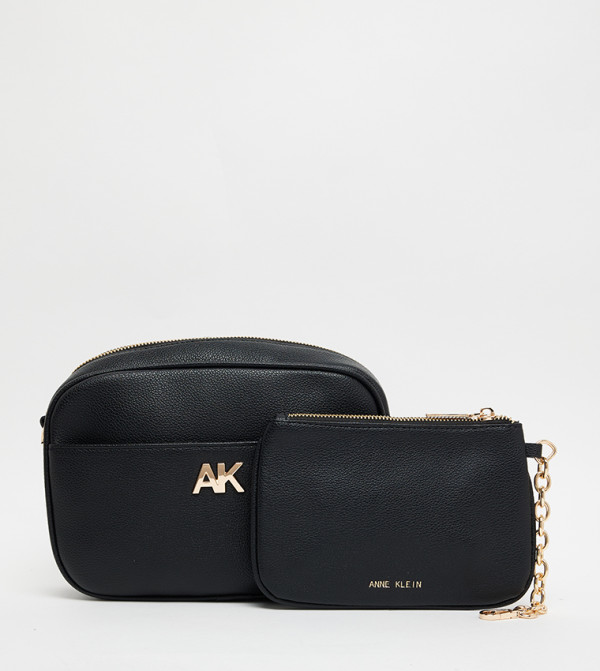 Monogram Detail Shoulder Bag with Pouch