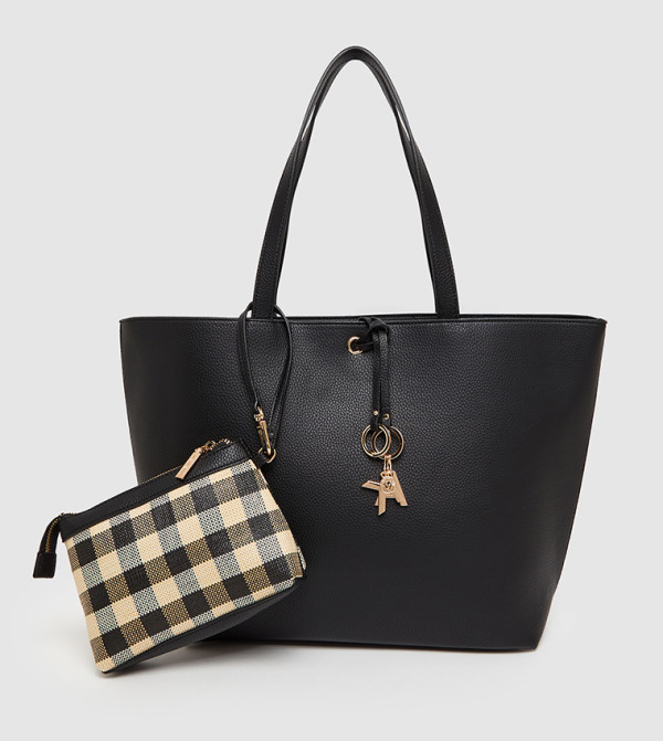 Textured Tote Bag with Purse