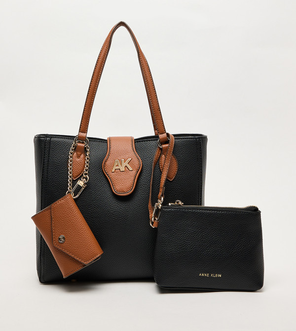 Textured Tote Bag with Purse