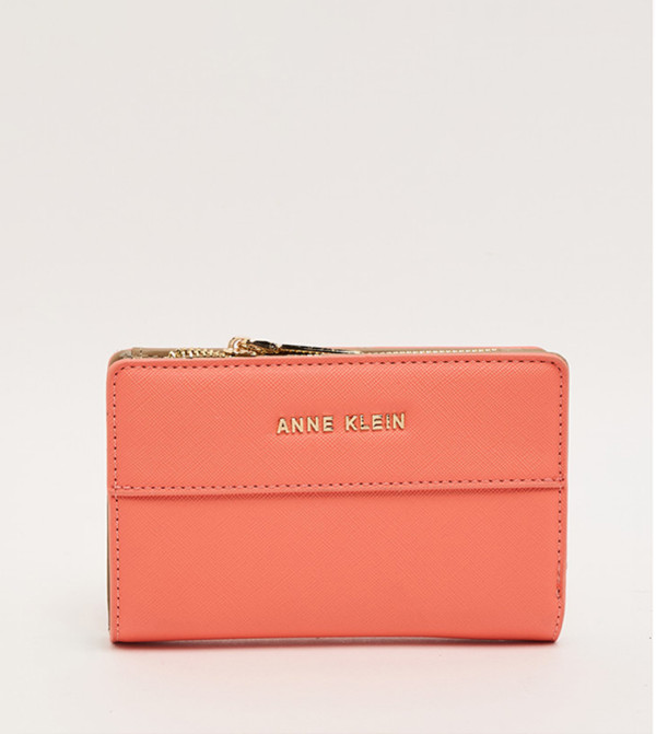 Logo Detail Zip Closure Wallet