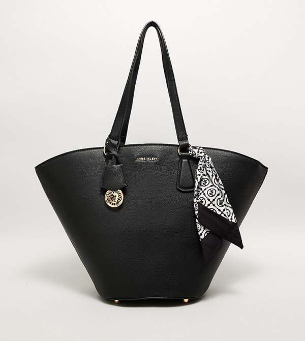 Textured Bucket Bag with Scarf Detail