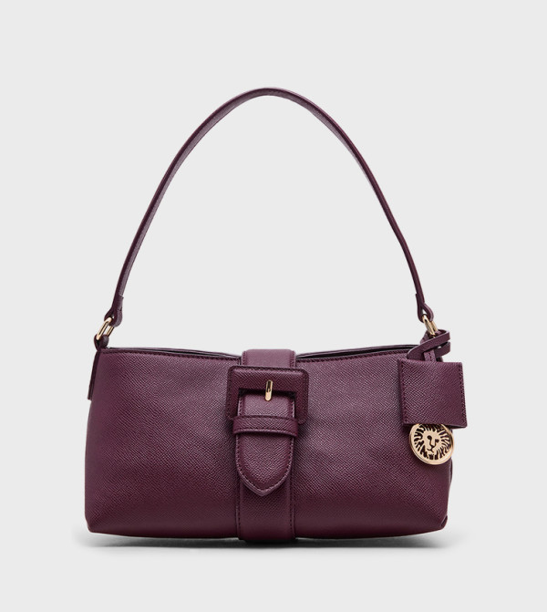 Textured Buckle Detail Shoulder Bag