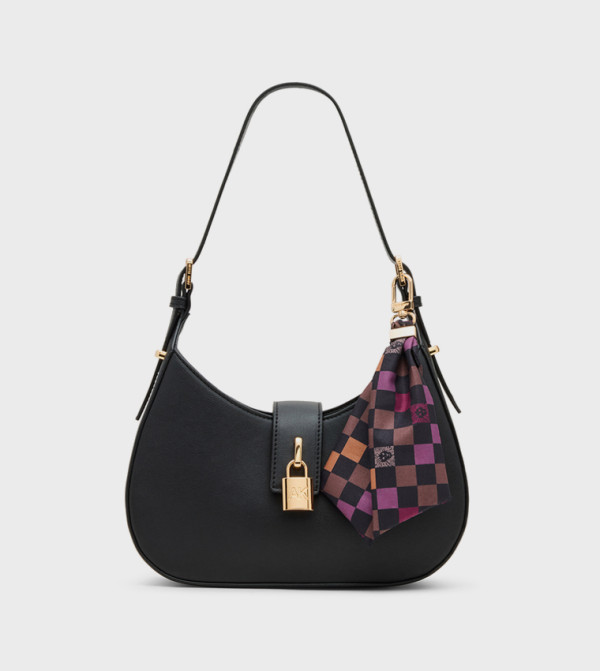 Scarf Detail Snap Shoulder Bag