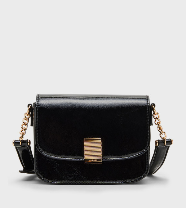 Glossy Flap Crossbody Bag