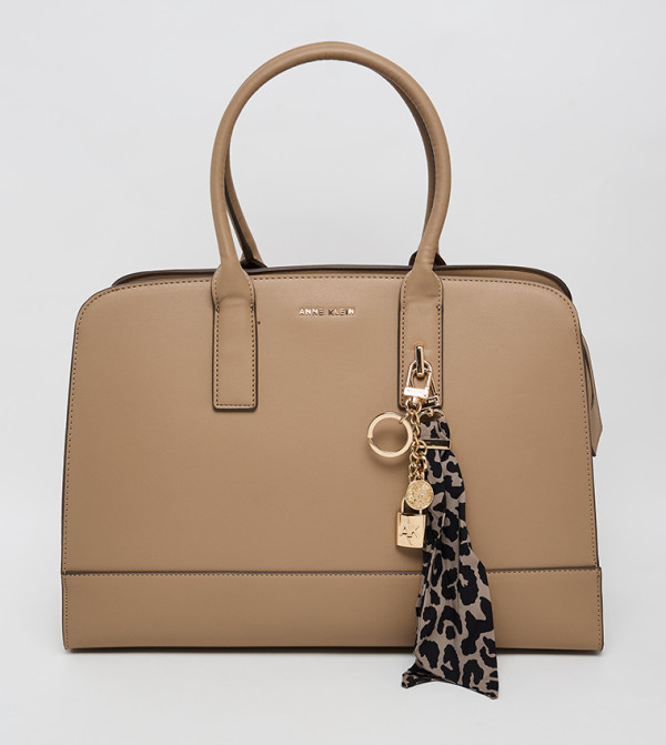 Logo Metal Scarf Detail Satchel Bag