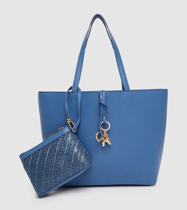 Textured Scarf Detail Tote Bag
