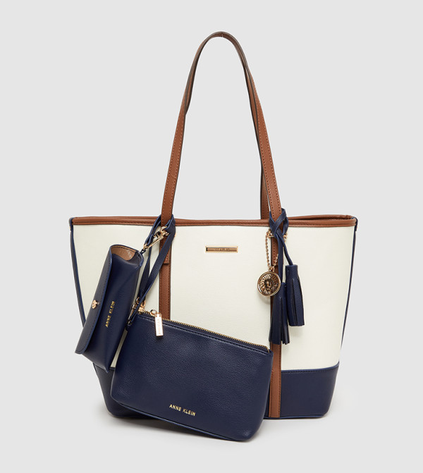 WILLA-A Color Block Tote Bag with Purse