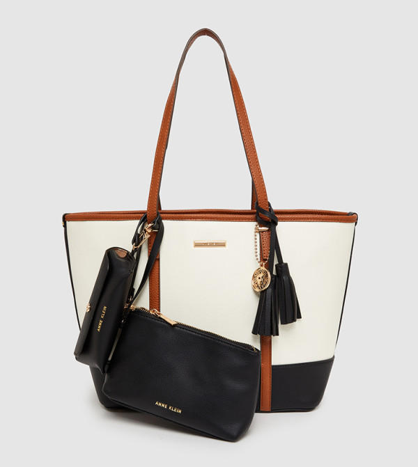 WILLA-A Color Block Tote Bag with Purse