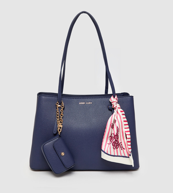 Textured Scarf Detail Shoulder Bag