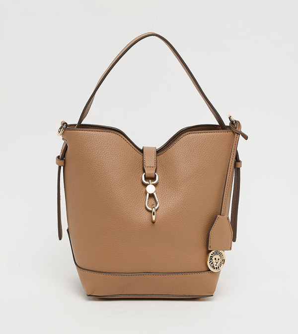 Textured Claw Clasp Bucket Bag
