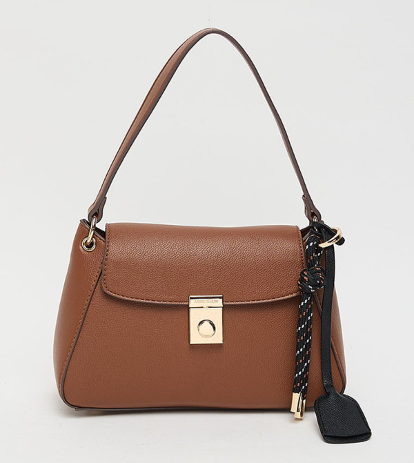 Textured Flap Closure Shoulder Bag
