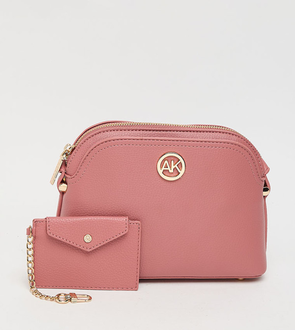 Textured Crossbody Bag with Coin Pouch