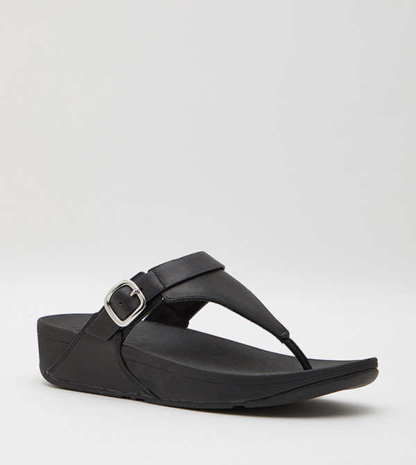 Lulu Adjustable Leather T-Strap Heeled Sandals