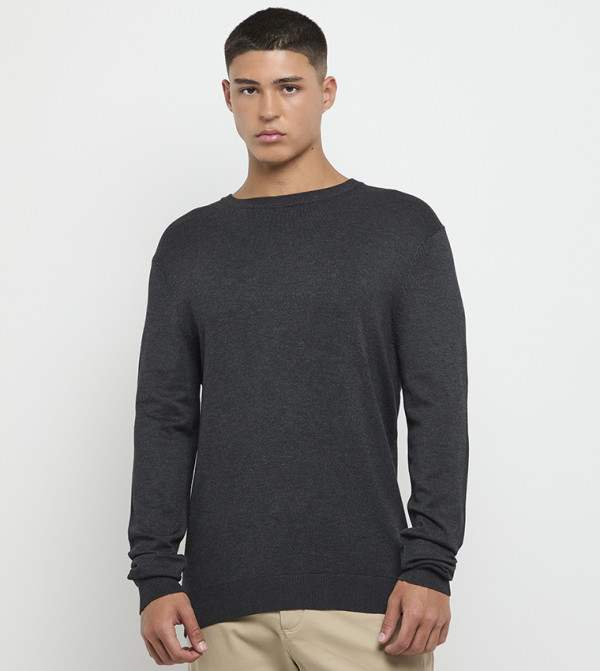 Solid Crew Neck Sweatshirt