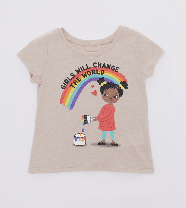 Toddler Girl's Change The World Graphic T-Shirt