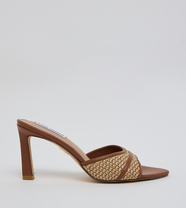 SYRAH Raffia Pointed Toe Heeled Sandals