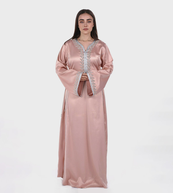 Embellished Satin Jalabiya