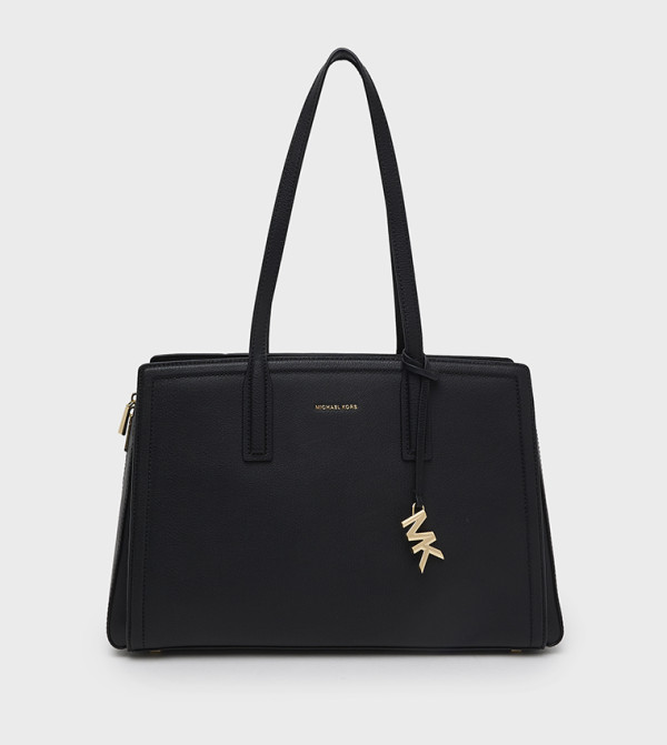 LAILA Textured Zip Closure Shoulder Bag