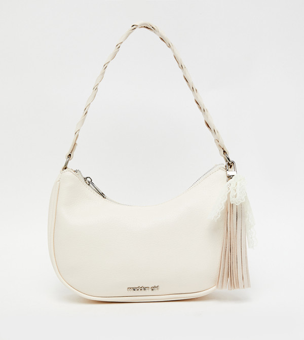 Textured Zippered Shoulder Bag