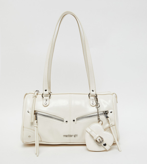 Logo Detail Zippered Shoulder Bag