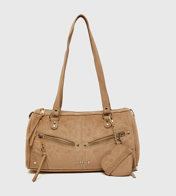 Logo Detail Zippered Shoulder Bag