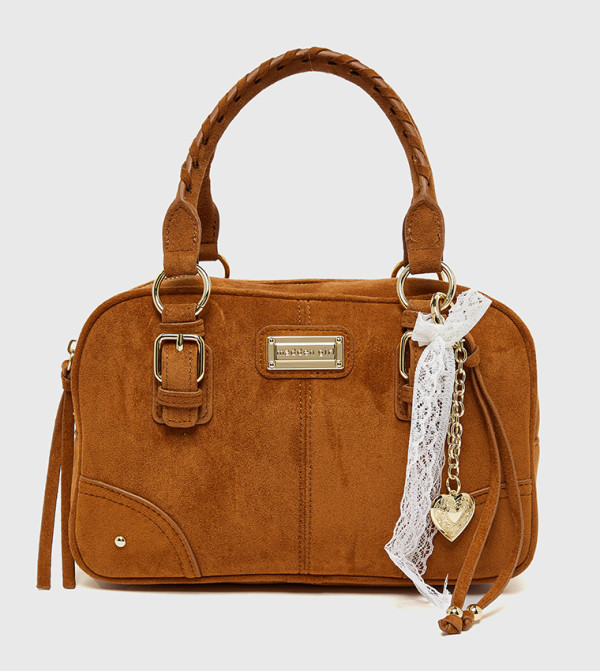 Logo Detail Zippered Satchel Bag