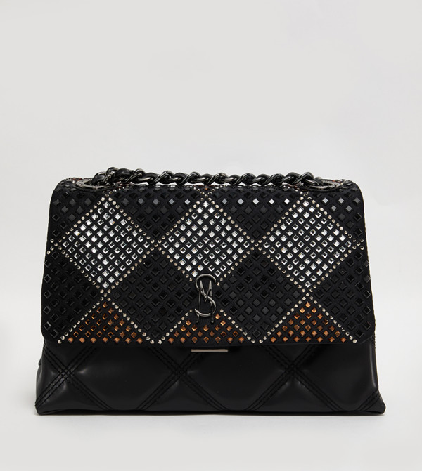 BADALIND Embellished Flap Shoulder Bag