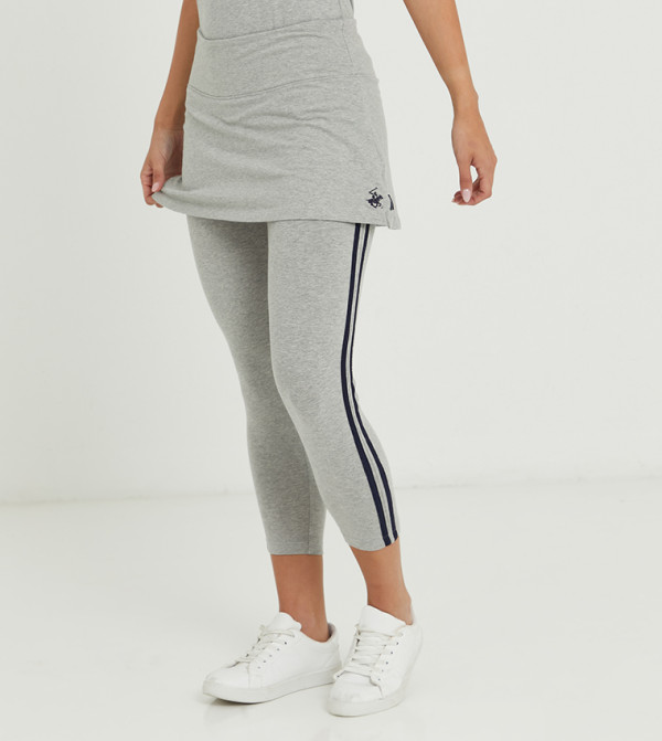 Striped Side Tape Skirted Leggings