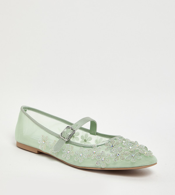 WILDLIFE Embellished Mesh Mary Janes