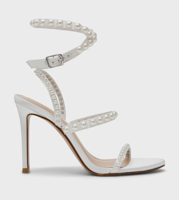TEENA Embellished Ankle Strap Heel Sandals
