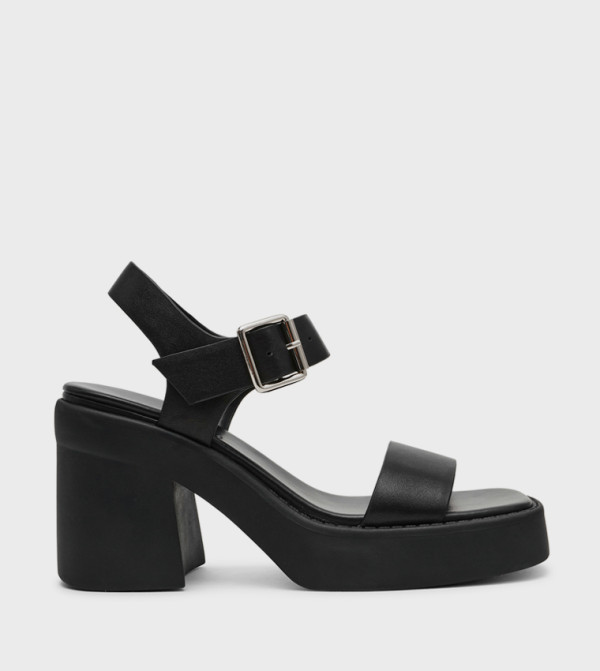 KANDRA Ankle Strap Block Heel Sandals
