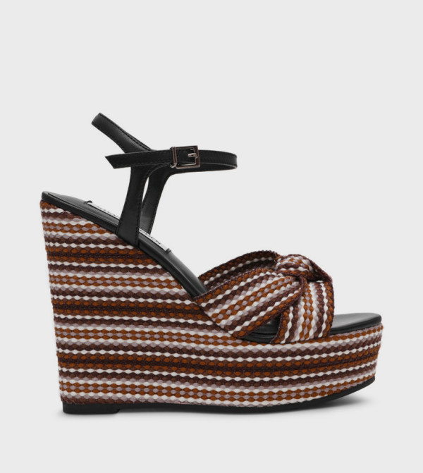 AZTEC Patterned Ankle Strap Wedge Sandals