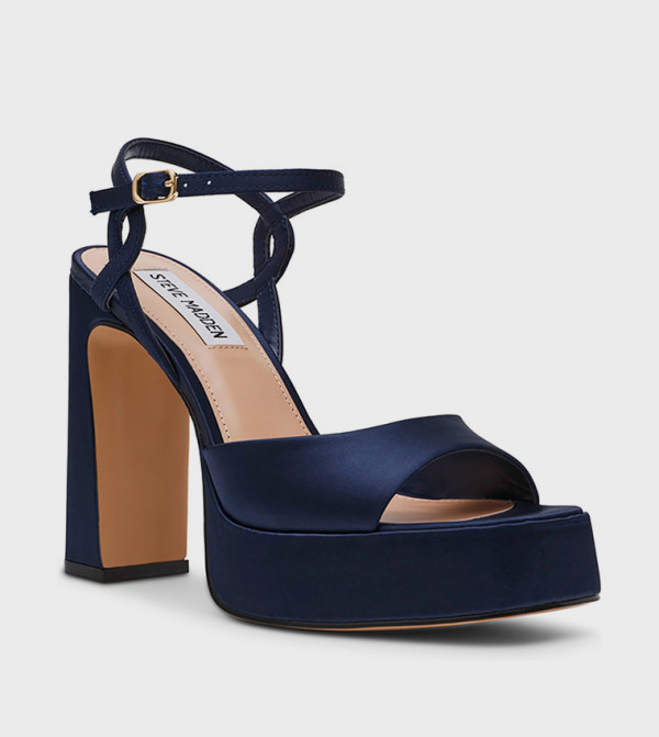 MILIANA Solid Ankle Strap Heeled Sandals